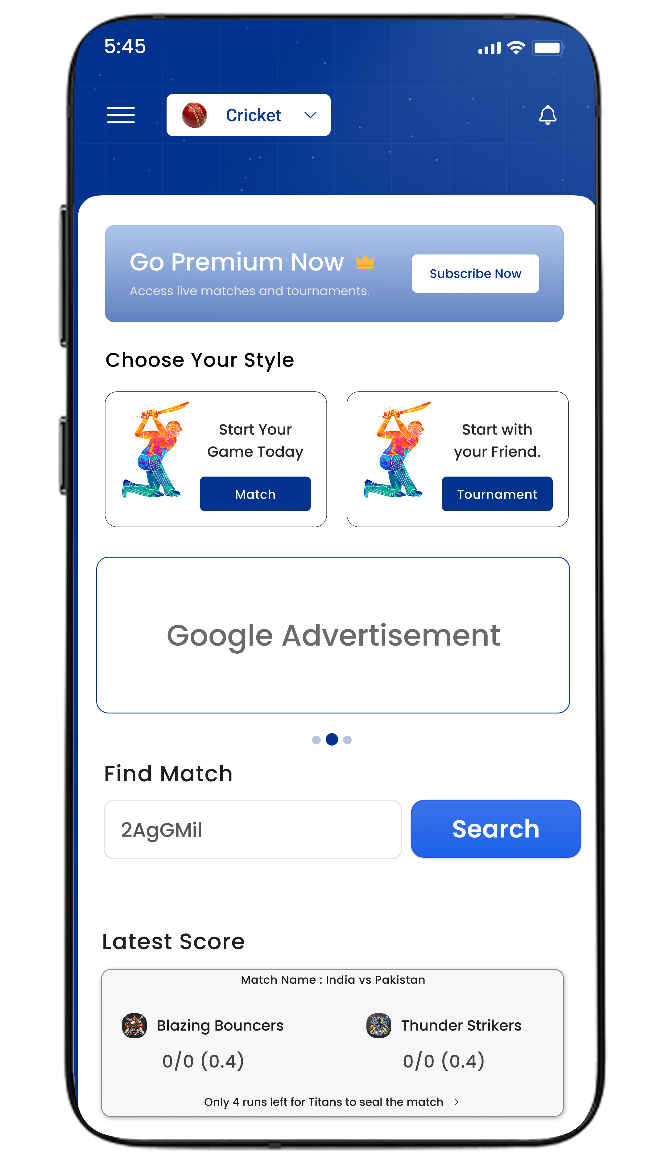 App dashboard
